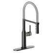 Avado Single Hole Kitchen Faucet With Semi-Professional Spout And Forward Only Lever Handle Black Stainless And Chrome, LKAV1061BKCR
