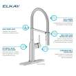 Avado Single Hole Kitchen Faucet With Semi-Professional Spout And Forward Only Lever Handle Lustrous Steel, LKAV1061LS
