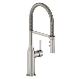Avado Single Hole Kitchen Faucet With Semi-Professional Spout And Forward Only Lever Handle Lustrous Steel, LKAV1061LS