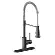 Avado Single Hole Kitchen Faucet With Semi-Professional Spout And Lever Handle Black Stainless And Chrome, LKAV2061BKCR