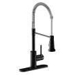 Avado Single Hole Kitchen Faucet With Semi-Professional Spout And Lever Handle Matte Black And Chrome, LKAV2061MBCR