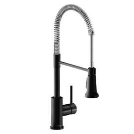 Avado Single Hole Kitchen Faucet With Semi-Professional Spout And Lever Handle Matte Black And Chrome, LKAV2061MBCR