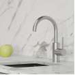 Avado Single Hole Bar Faucet With Lever Handle Lustrous Steel, LKAV3021LS