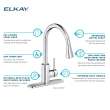 Avado Single Hole Kitchen Faucet With Pull-Down Spray And Forward Only Lever Handle Lustrous Steel, LKAV3031LS
