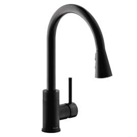 Avado Single Hole Kitchen Faucet With Pull-Down Spray And Forward Only Lever Handle Matte Black, LKAV3031MB