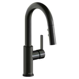 Avado Single Hole Bar Faucet With Pull-Down Spray And Lever Handle Black Stainless, LKAV3032BK