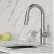 Avado Single Hole Bar Faucet With Pull-Down Spray And Lever Handle Lustrous Steel, LKAV3032LS