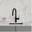 Avado Single Hole Bar Faucet With Pull-Down Spray And Lever Handle Matte Black, LKAV3032MB