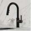 Avado Single Hole Bar Faucet With Pull-Down Spray And Lever Handle Matte Black, LKAV3032MB