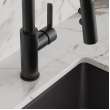 Avado Single Hole Bar Faucet With Pull-Down Spray And Lever Handle Matte Black, LKAV3032MB