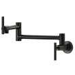 Avado Wall Mount Single Hole Pot Filler Kitchen Faucet With Lever Handles Black Stainless, LKAV4091BK