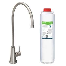 Avado Drinking Water Faucet Lustrous Steel W/71300C Watersentry Pfas + Lead + Microplastics Nsf/Ansi Certified Filter, LKAV71FLS