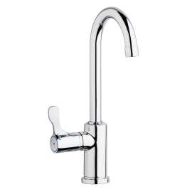 Single Hole 8-5/8" Deck Mount Faucet With Gooseneck Spout Lever Handle On Left Side Chrome, LKD208513LC