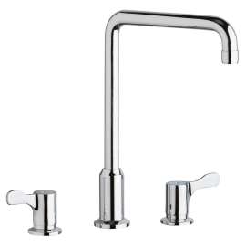 8" Centerset Concealed Deck Mount Faucet With Arc Tube Spout And 2-5/8" Lever Handles + 8" Spout Reach Chrome, LKD2432C