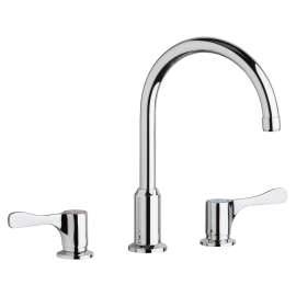 8" Centerset Concealed Deck Mount Faucet With Arc Spout And 4" Lever Handles Chrome, LKD2439BHC