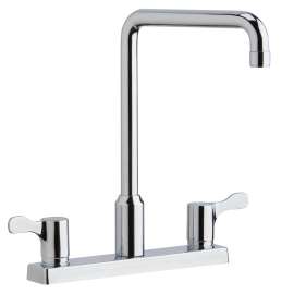 8" Centerset Exposed Deck Mount Faucet With Arc Spout And 2-5/8" Lever Handles Chrome, LKD2442C