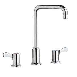 8" Centerset Concealed Deck Mount Faucet With Arc Tube Spout And 2-5/8" Lever Handles + 6" Spout Reach Chrome, LKDA2437C