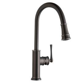 Explore Single Hole Kitchen Faucet With Pull-Down Spray And Forward Only Lever Handle Antique Steel, LKEC2031AS