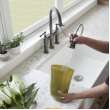 Explore Three Hole Bridge Faucet With Pull-Down Spray And Lever Handles Antique Steel, LKEC2037AS