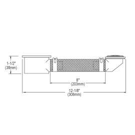12-1/8" X 1-1/2" X 1-1/2" Cuverro Antimicrobial Copper Flexible Overflow Assembly, LKF295-CU