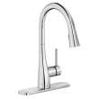 Gourmet Single Hole Kitchen Faucet With Pull-Down Spray And Forward Only Lever Handle Chrome, LKGT4083CR