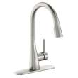 Gourmet Single Hole Kitchen Faucet With Pull-Down Spray And Forward Only Lever Handle Lustrous Steel, LKGT4083LS