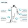 Harmony Single Hole Kitchen Faucet With Pull-Down Spray And Forward Only Lever Handle Chrome, LKHA1041CR