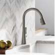 Harmony Single Hole Kitchen Faucet With Pull-Down Spray And Forward Only Lever Handle Lustrous Steel, LKHA1041LS