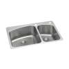 Lustertone Classic Stainless Steel 33" X 22" X 9" 2R-Hole 60/40 Double Bowl Dual Mount Sink With Perfect Drain(R), LKHSR2509RPD2R