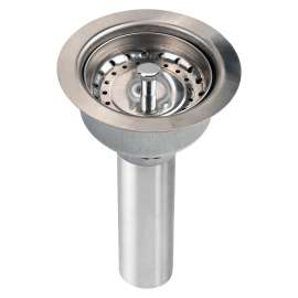 3-1/2" Drain Fitting Stainless Steel Body With Strainer Basket Matte Finish, LKJ35