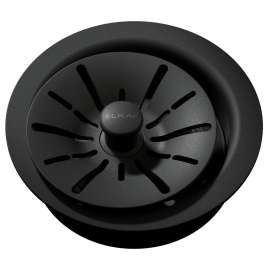 Quartz Perfect Drain 3-1/2" Polymer Disposer Flange With Removable Basket Strainer And Rubber Stopper Caviar, LKPDQD1CA