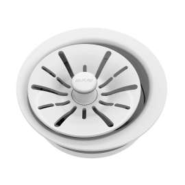 Quartz Perfect Drain 3-1/2" Polymer Disposer Flange With Removable Basket Strainer And Rubber Stopper Arctic Fox, LKPDQD1FX