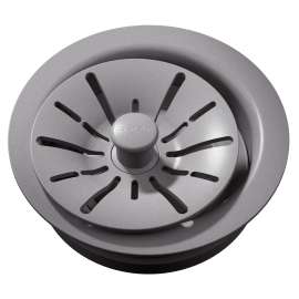 Quartz Perfect Drain 3-1/2" Polymer Disposer Flange With Removable Basket Strainer And Rubber Stopper Greystone, LKPDQD1GS