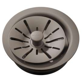 Quartz Perfect Drain 3-1/2" Polymer Disposer Flange With Removable Basket Strainer And Rubber Stopper Silvermist, LKPDQD1SM