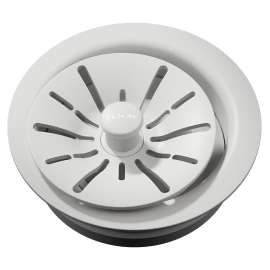 Quartz Perfect Drain 3-1/2" Polymer Disposer Flange With Removable Basket Strainer And Rubber Stopper White, LKPDQD1WH