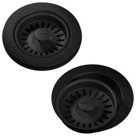 Polymer 3-1/2" Drain Fitting And Disposer Flange Combo With Removable Basket Strainers And Rubber Stoppers, LKQ35-KIT