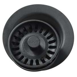 Polymer 3-1/2" Disposer Flange With Removable Basket Strainer And Rubber Stopper Black, LKQD35BK