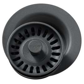 Polymer 3-1/2" Disposer Flange With Removable Basket Strainer And Rubber Stopper Charcoal, LKQD35CH