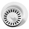 Polymer 3-1/2" Disposer Flange With Removable Basket Strainer And Rubber Stopper White, LKQD35WH