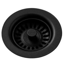 Polymer Drain Fitting With Removable Basket Strainer And Rubber Stopper Black, LKQS35BK