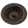 Polymer Drain Fitting With Removable Basket Strainer And Rubber Stopper Chestnut, LKQS35CN