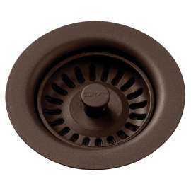Polymer Drain Fitting With Removable Basket Strainer And Rubber Stopper Mocha, LKQS35MC