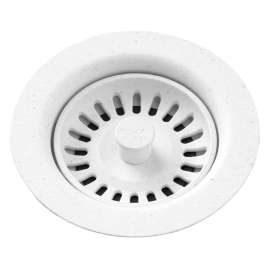 Polymer Drain Fitting With Removable Basket Strainer And Rubber Stopper White, LKQS35WH