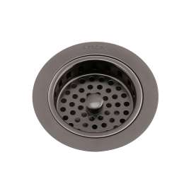 3-1/2" Drain Fitting Antique Steel Finish Body And Basket With Rubber Stopper, LKS35AS