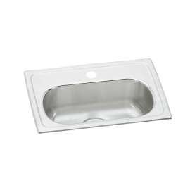 Lustertone Classic Stainless Steel 19-1/2" X 13" X 6-1/8" 3-Hole Single Bowl Drop-In Bar Sink, LMR20133