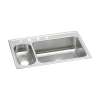 Lustertone Classic Stainless Steel 33" X 22" X 7-7/8" 3-Hole 30/70 Double Bowl Drop-In Sink, LMR33223