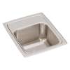 Lustertone Classic Stainless Steel 13" X 16" X 7-5/8", 0-Hole Single Bowl Drop-In Sink, LR13160