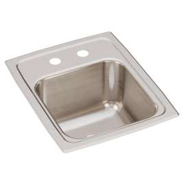 Lustertone Classic Stainless Steel 13" X 16" X 7-5/8" 2-Hole Single Bowl Drop-In Sink, LR13162