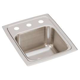 Lustertone Classic Stainless Steel 13" X 16" X 7-5/8" 3-Hole Single Bowl Drop-In Sink, LR13163