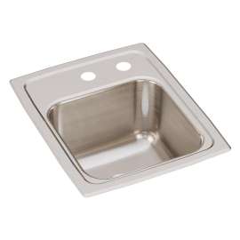 Lustertone Classic Stainless Steel 13" X 16" X 7-5/8" Mr2-Hole Single Bowl Drop-In Sink, LR1316MR2